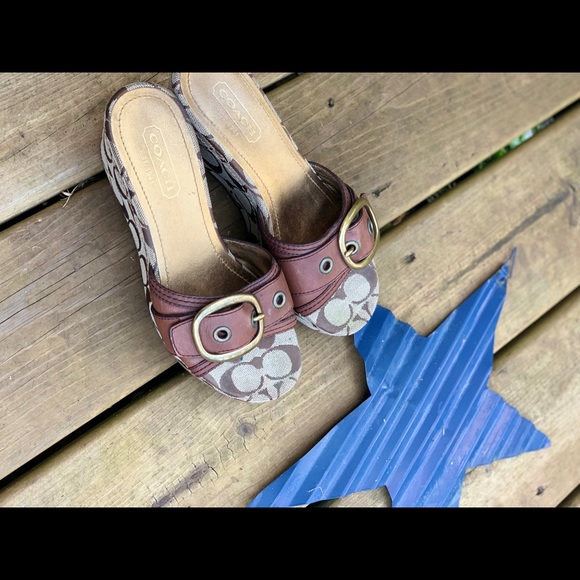 *2/$40* Coach Wedge Buckle Sandals - Picture 2 of 4